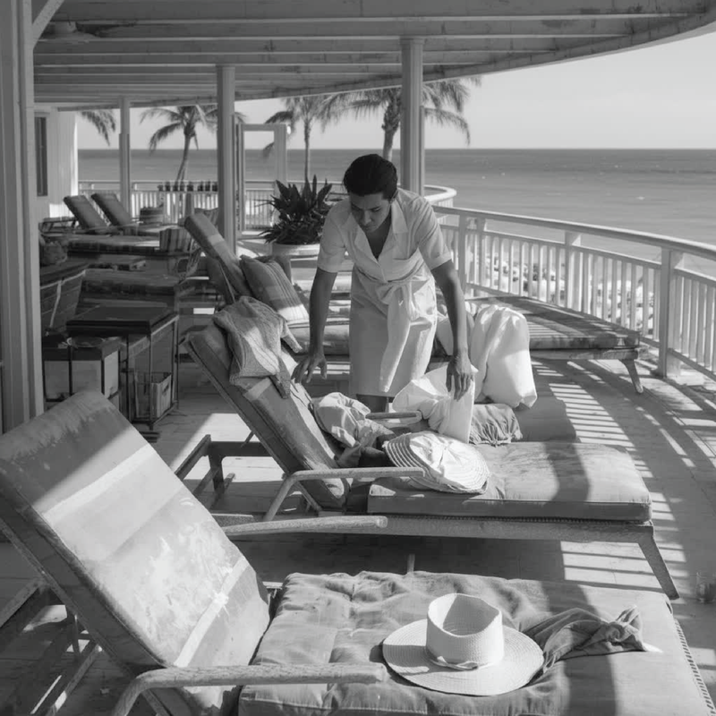 Traditional outdoor furniture setup